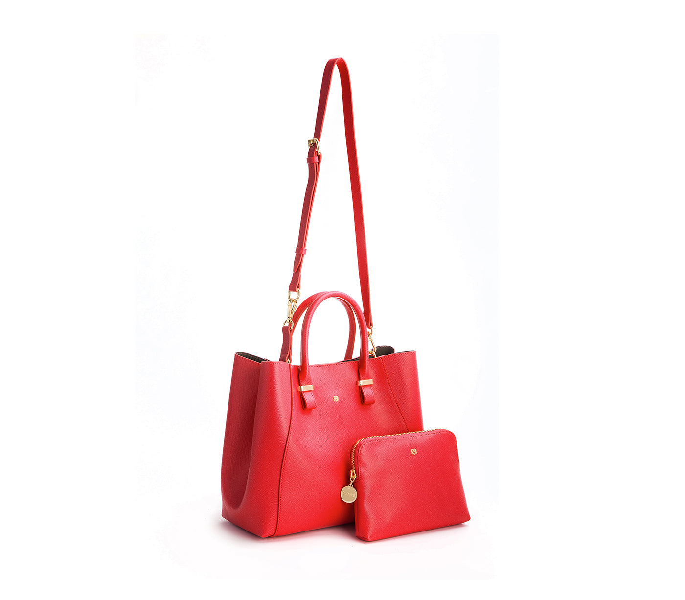 Saffiano Satchel Red