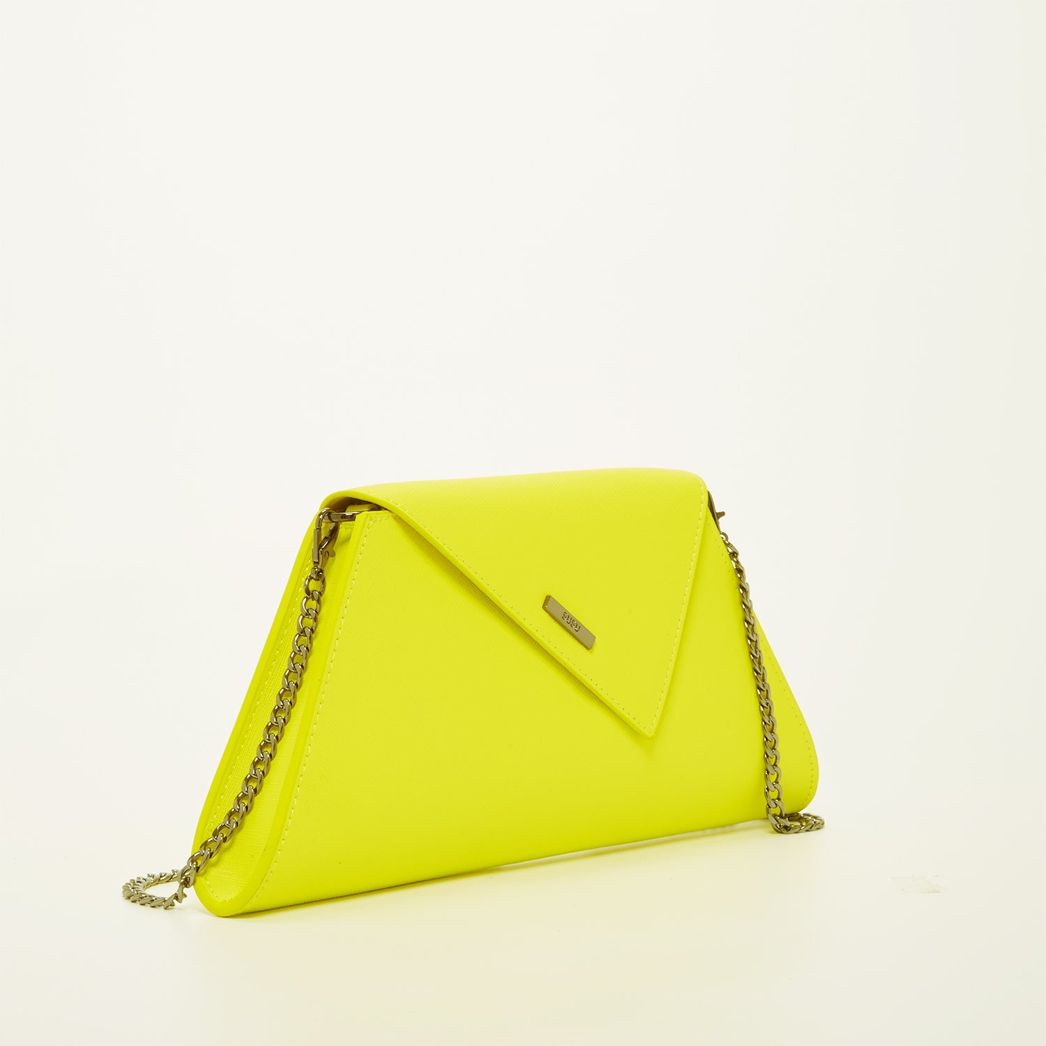 Electric Yellow Leather Clutch Purse