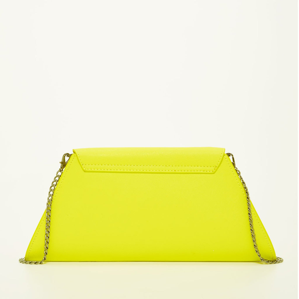 Electric Yellow Leather Clutch Purse