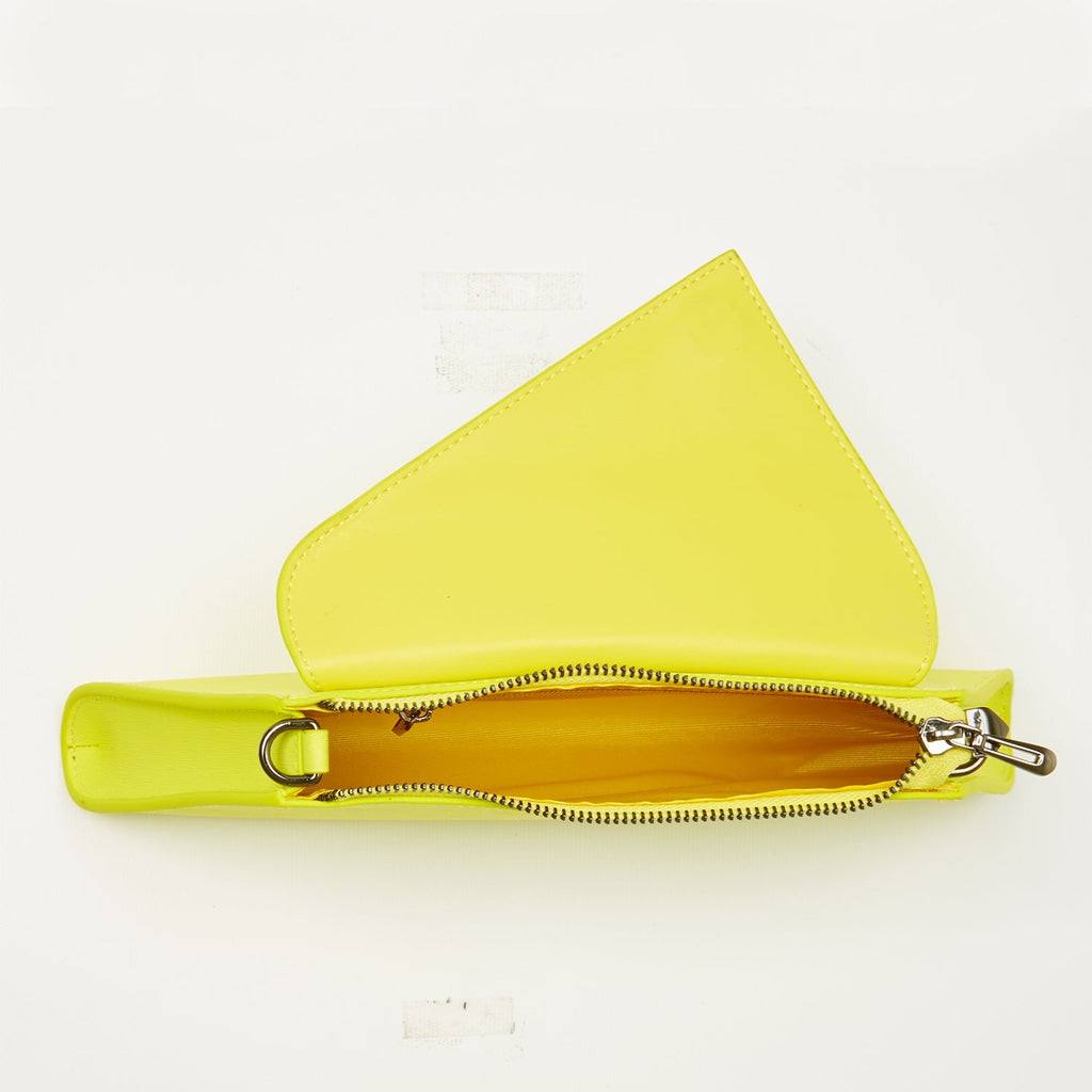 Electric Yellow Leather Clutch Purse