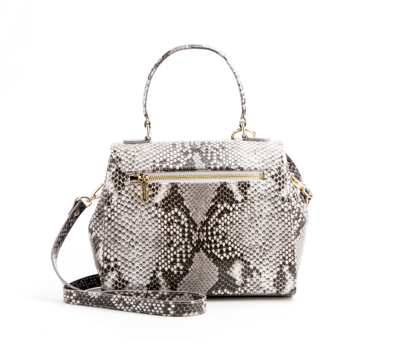Black & White Snake Texture Vegan Leather Bag
