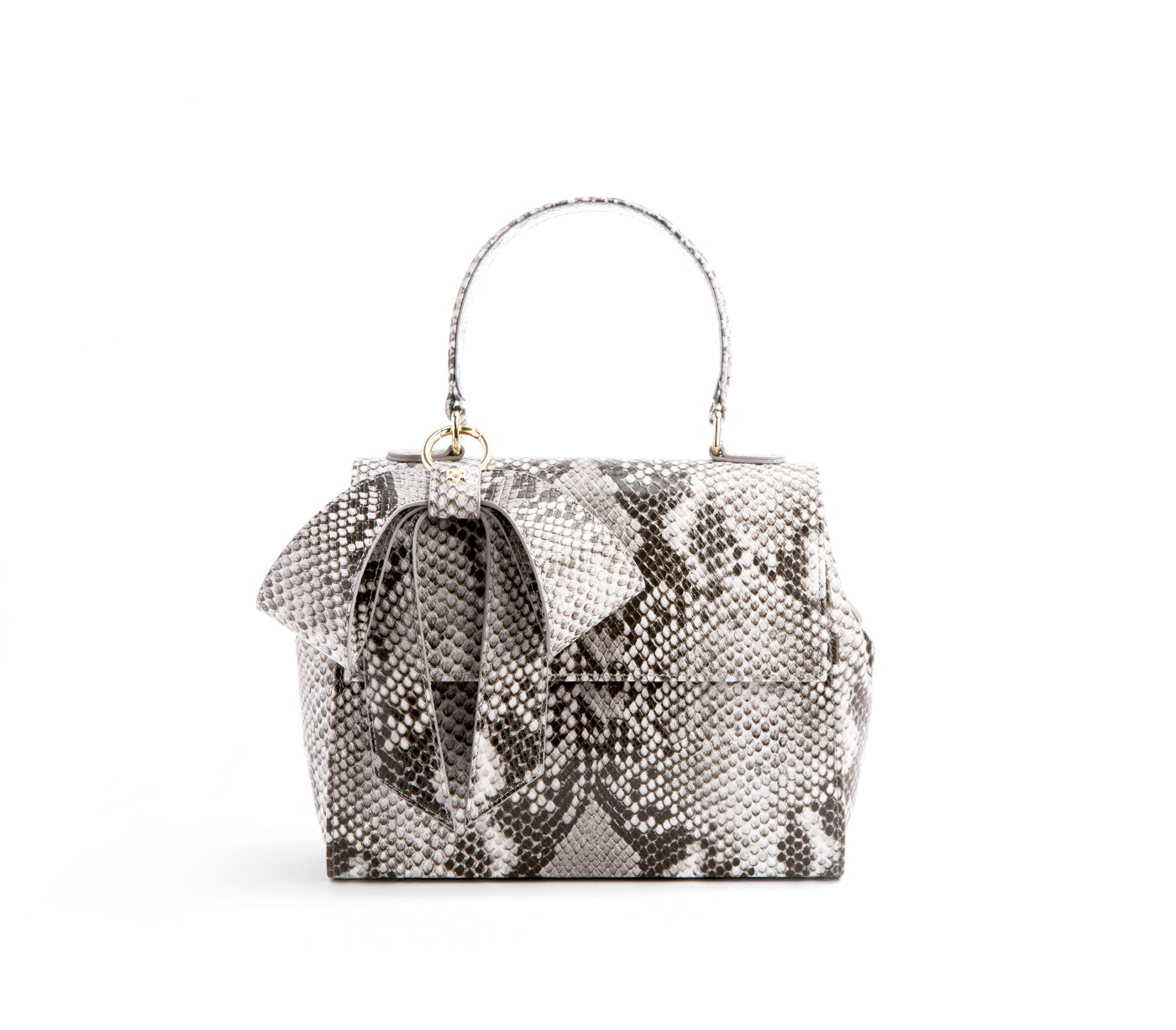 Black & White Snake Texture Vegan Leather Bag