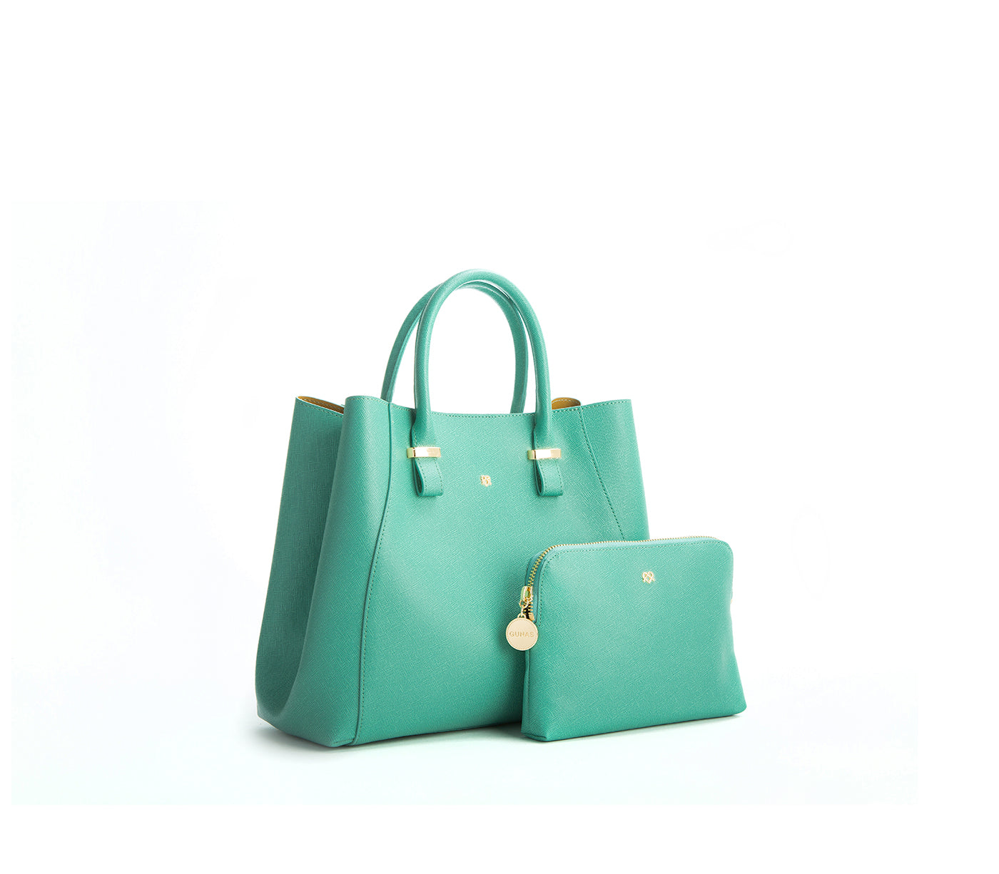 Tiffany Blue Vegan Leather Satchel & Make Up Pouch