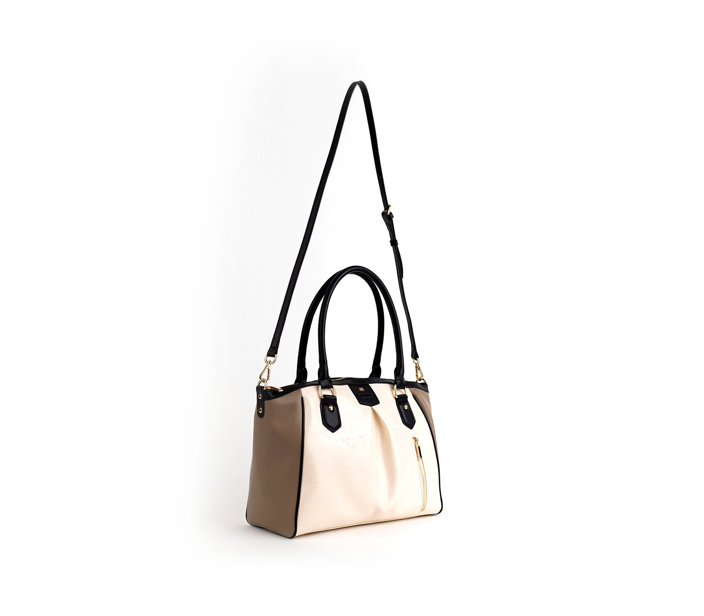 Beige Trio Croc Vegan Bag
