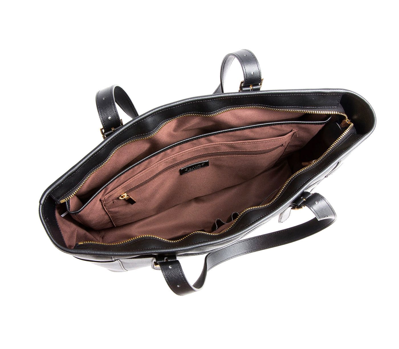 Black Vegan Leather Laptop Bag