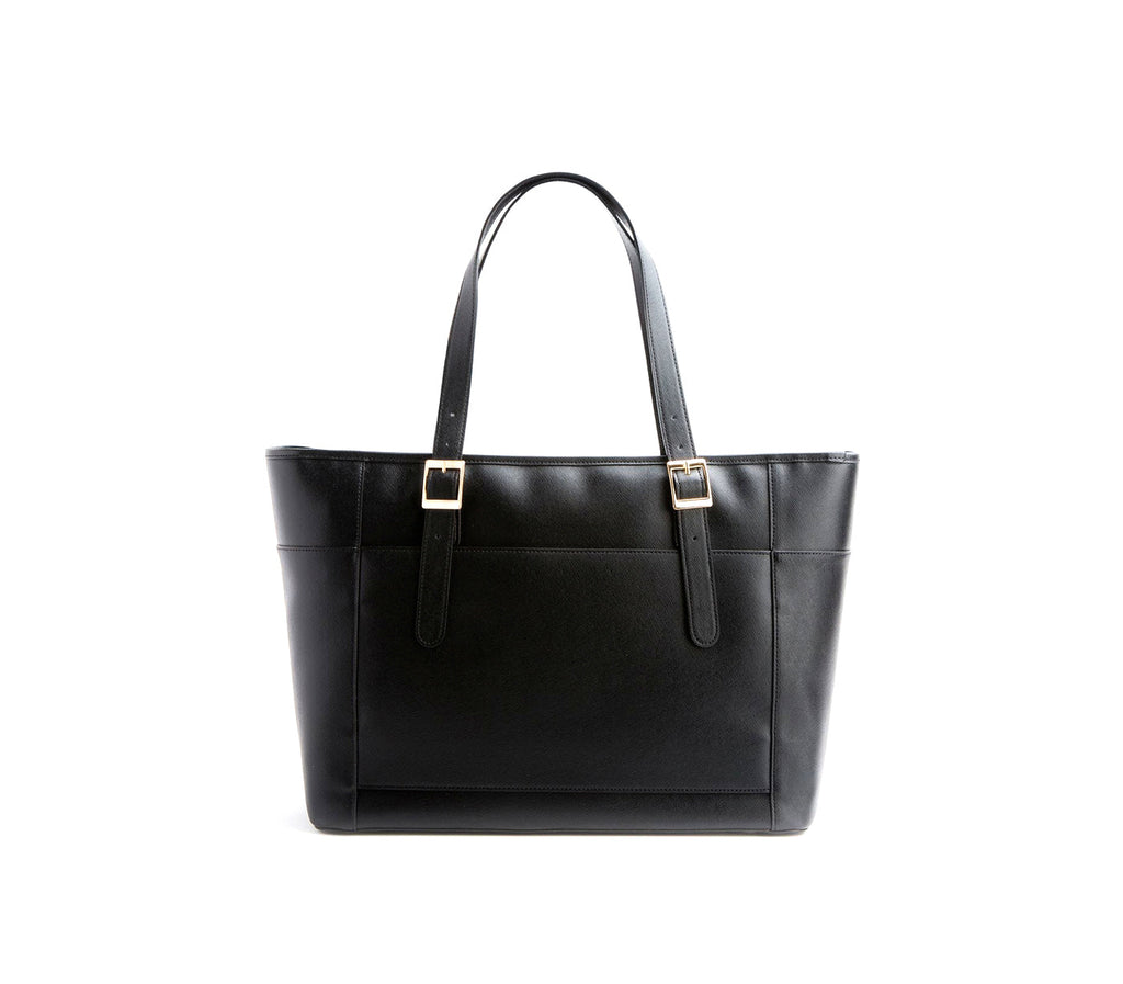 Black Vegan Leather Laptop Bag