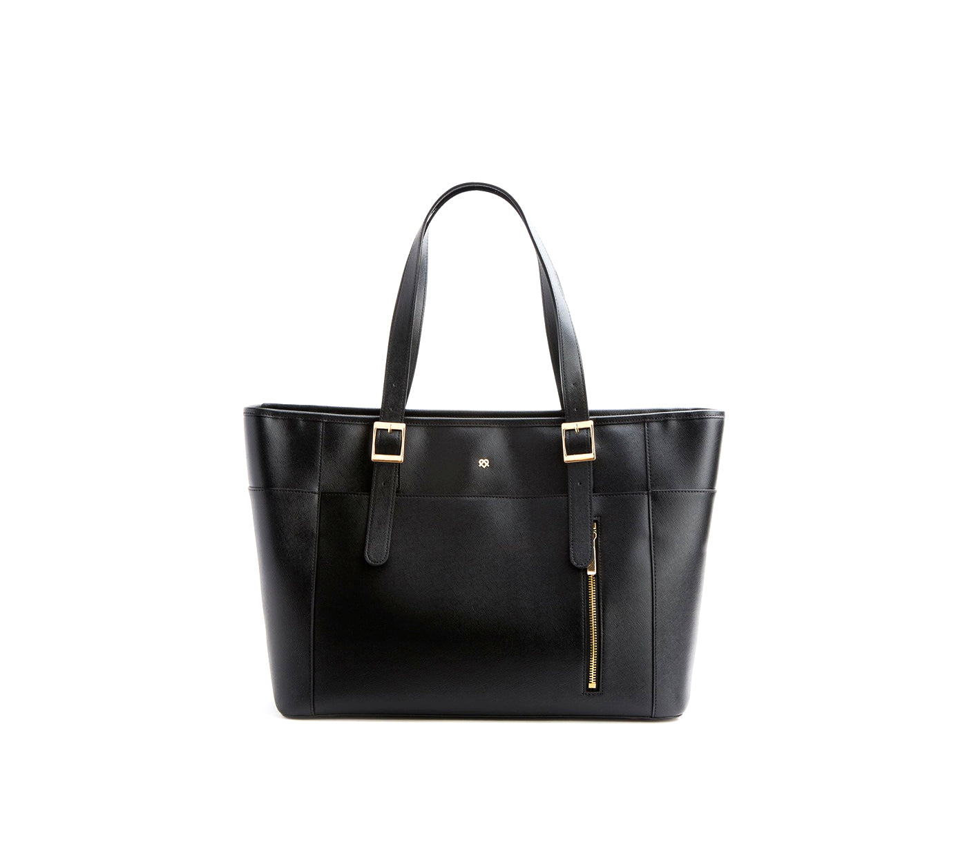 Black Vegan Leather Laptop Bag