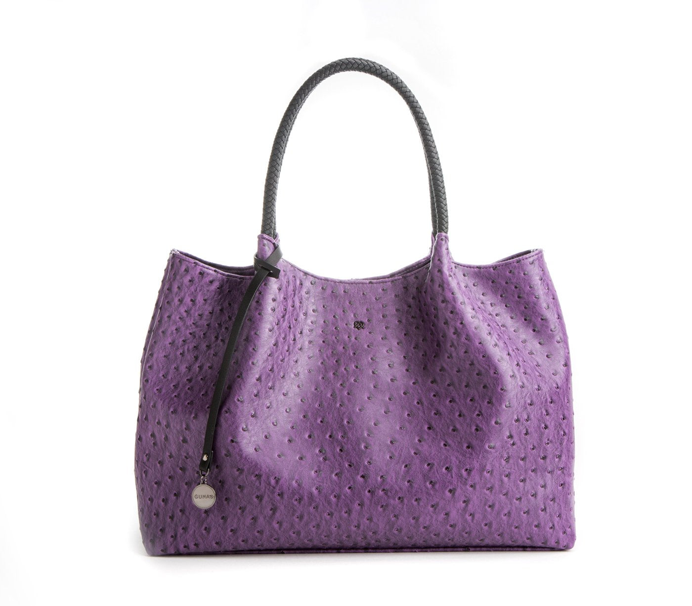 Purple Vegan Leather Shoulder Tote Bag