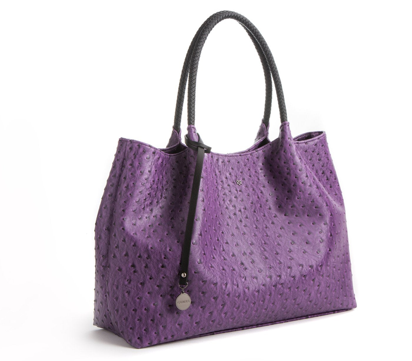 Purple Vegan Leather Shoulder Tote Bag