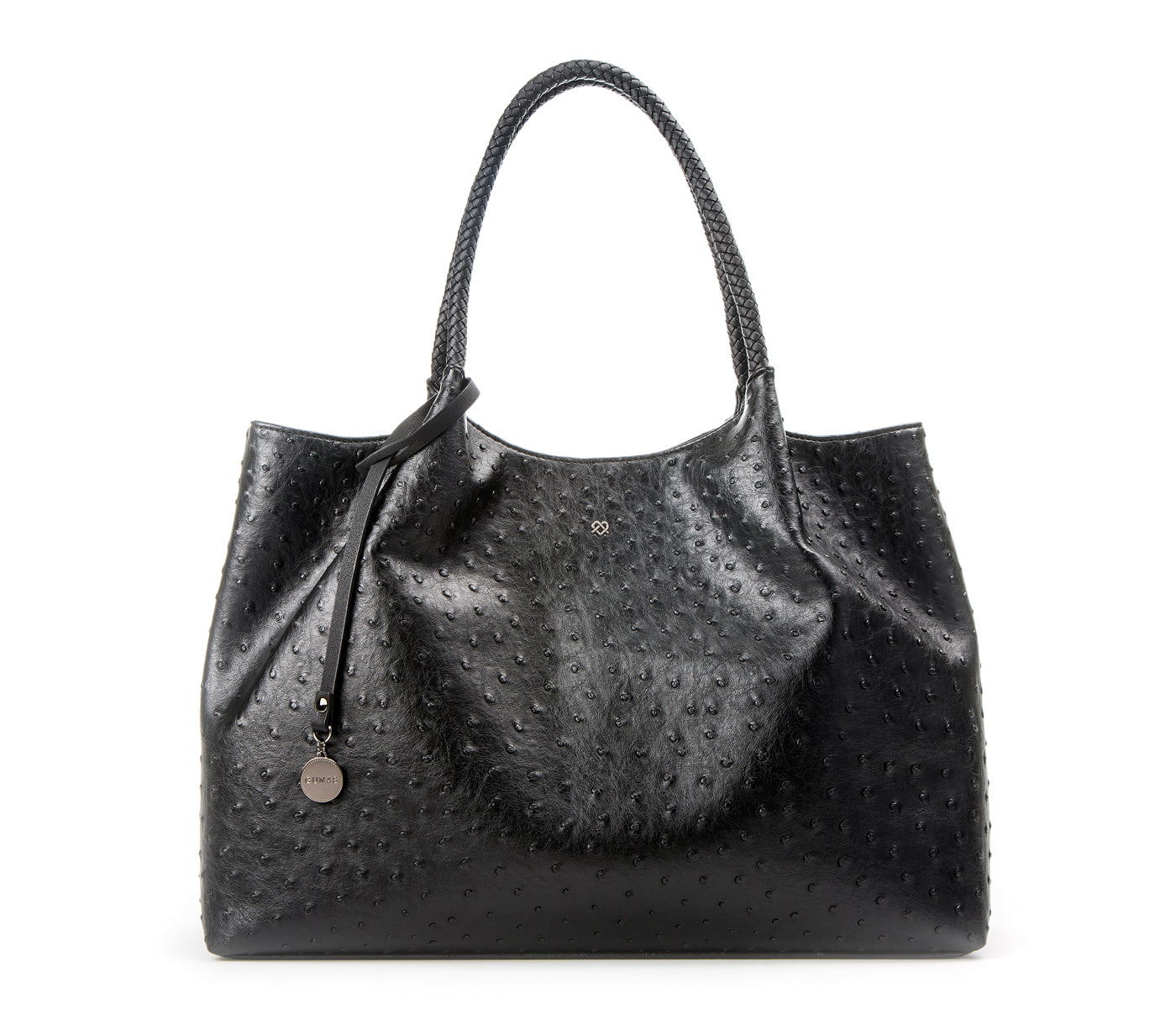 Black Vegan Leather Shopper Tote Bag
