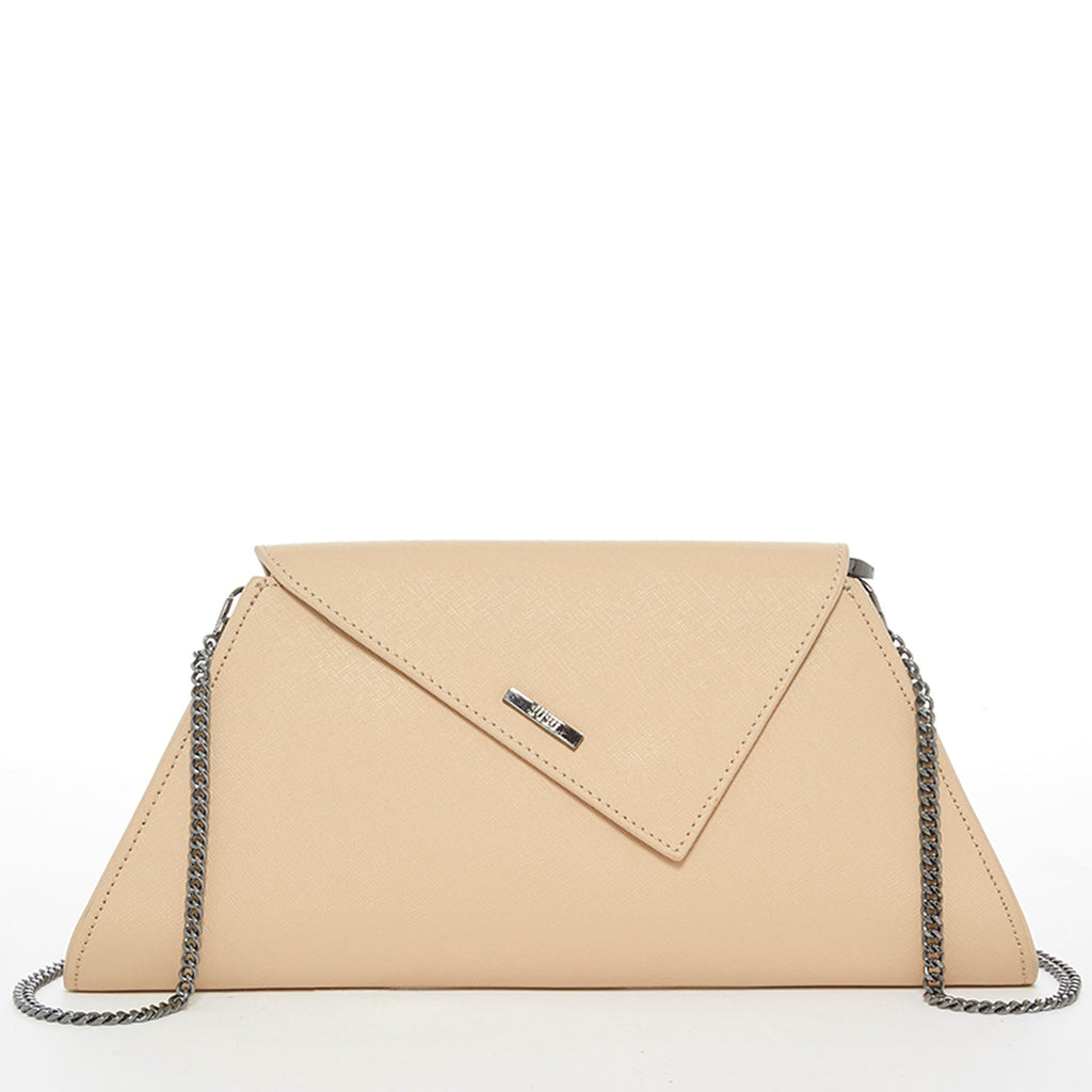 Nude Leather Clutch Purse