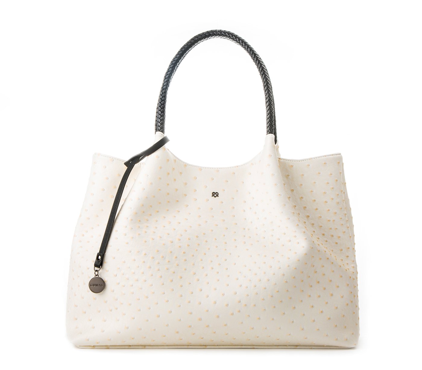 White Vegan Leather Shopper Tote Bag