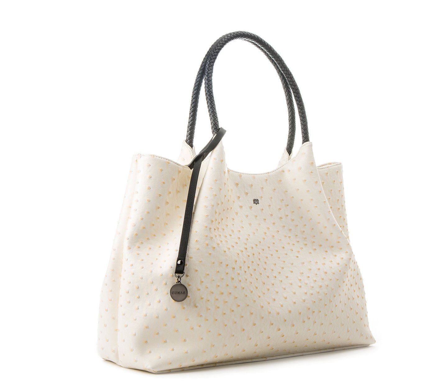 White Vegan Leather Shopper Tote Bag