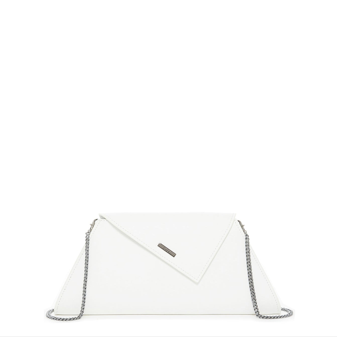 White Leather Clutch Purse