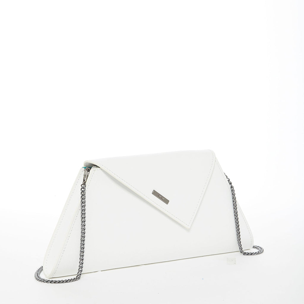 White Leather Clutch Purse