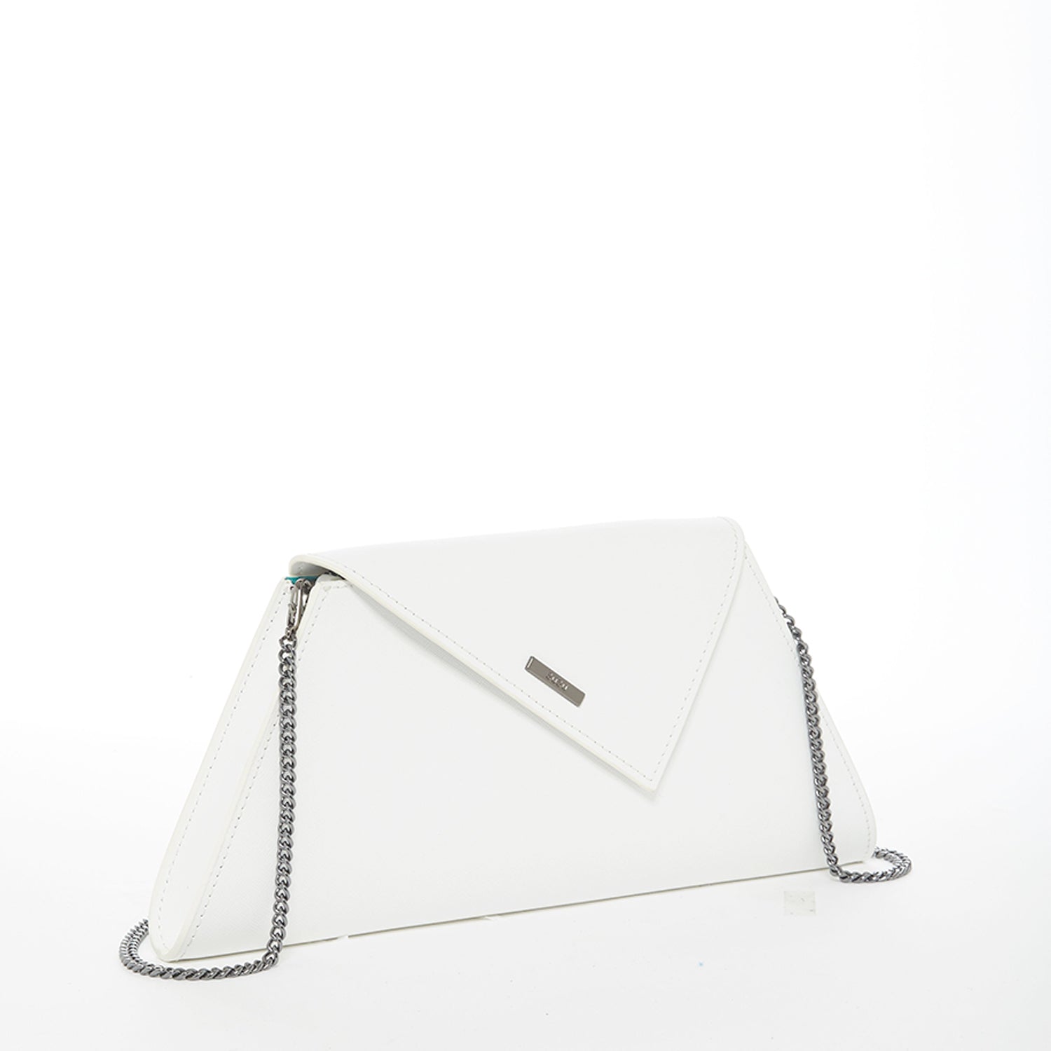 White Leather Clutch Purse