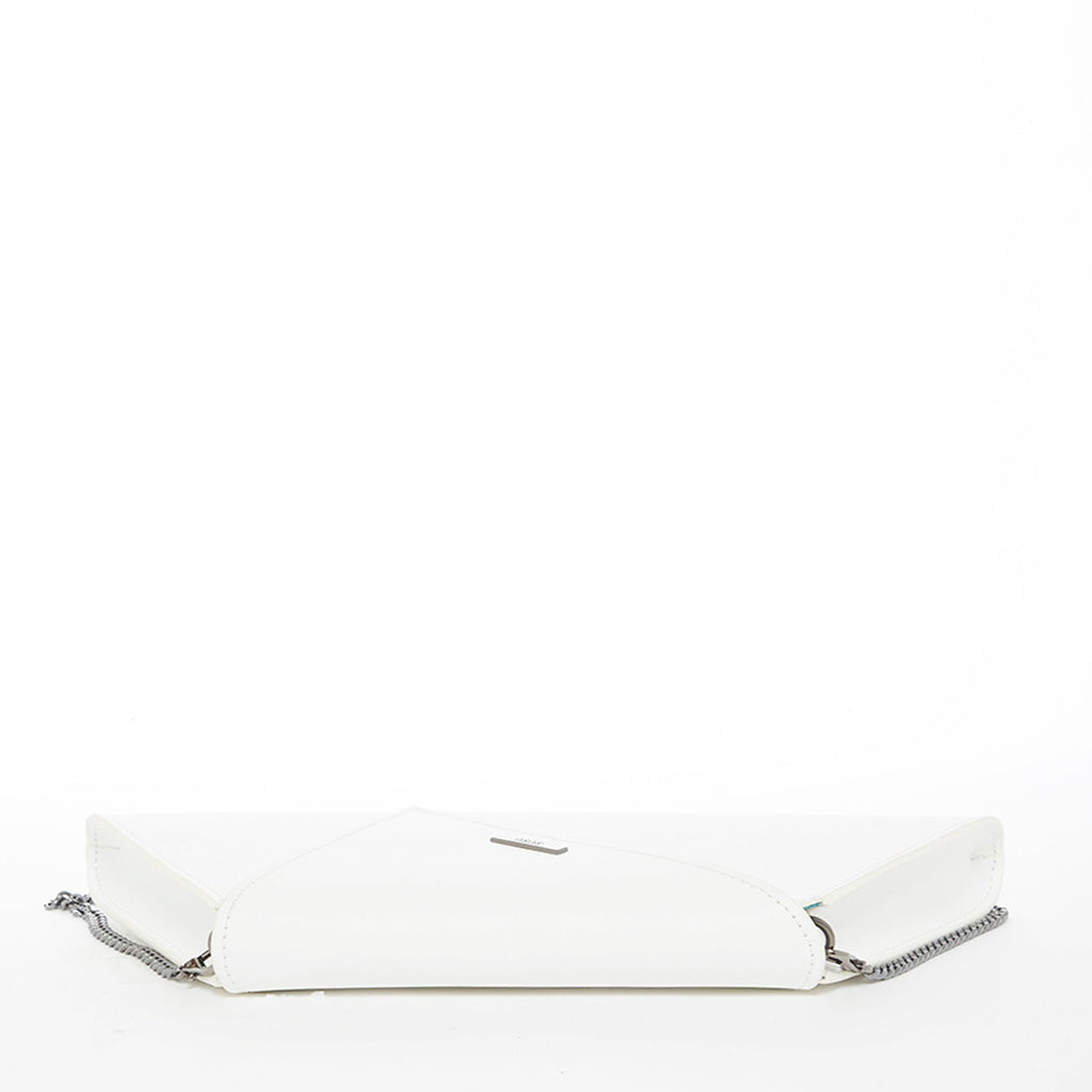 White Leather Clutch Purse